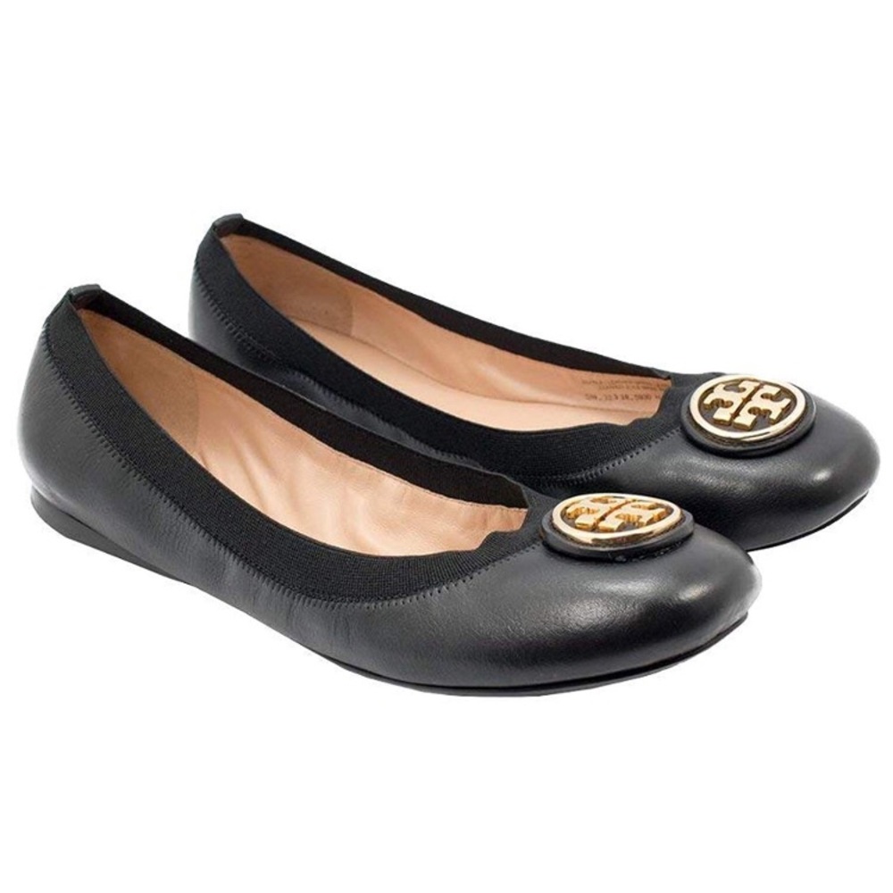 NIB black Tory Burch Caroline flat size 6